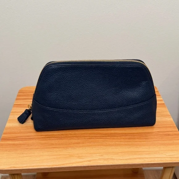 NEELY & CHLOE NWOT w/Dust Bag No. 17 Large Pebble Cosmetic Case in Navy - Picture 4 of 9